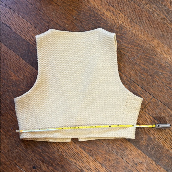 ZARA Cropped Yellow Vest Button Front Size Small - Picture 10 of 10